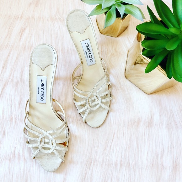 Jimmy Choo Shoes - Jimmy Choo Shimmer Ruben Slide Sandal